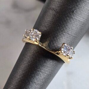 Womens Vintage Estate 14k Yellow Gold Diamond Ring Spacer 2.3g  #E7395